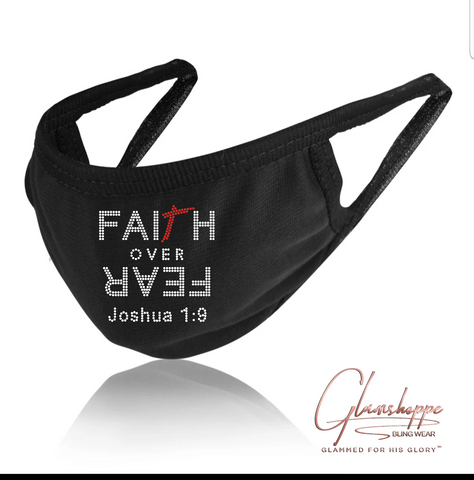 Modal Antibacterial Face Mask~Faith Over Fear Bling