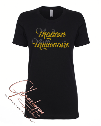 Black Madam Millionaire Bling Tee