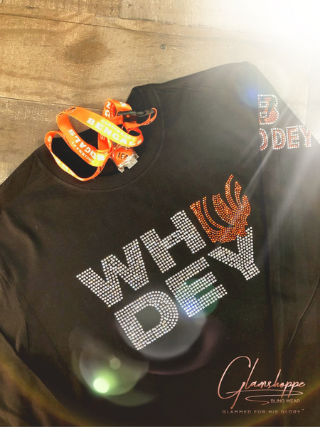 Bengals Who Dey CHASE/BURROW/MIXON Bling L/S  (Black)