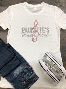 White Paulette's Praise Porch Bling Tee