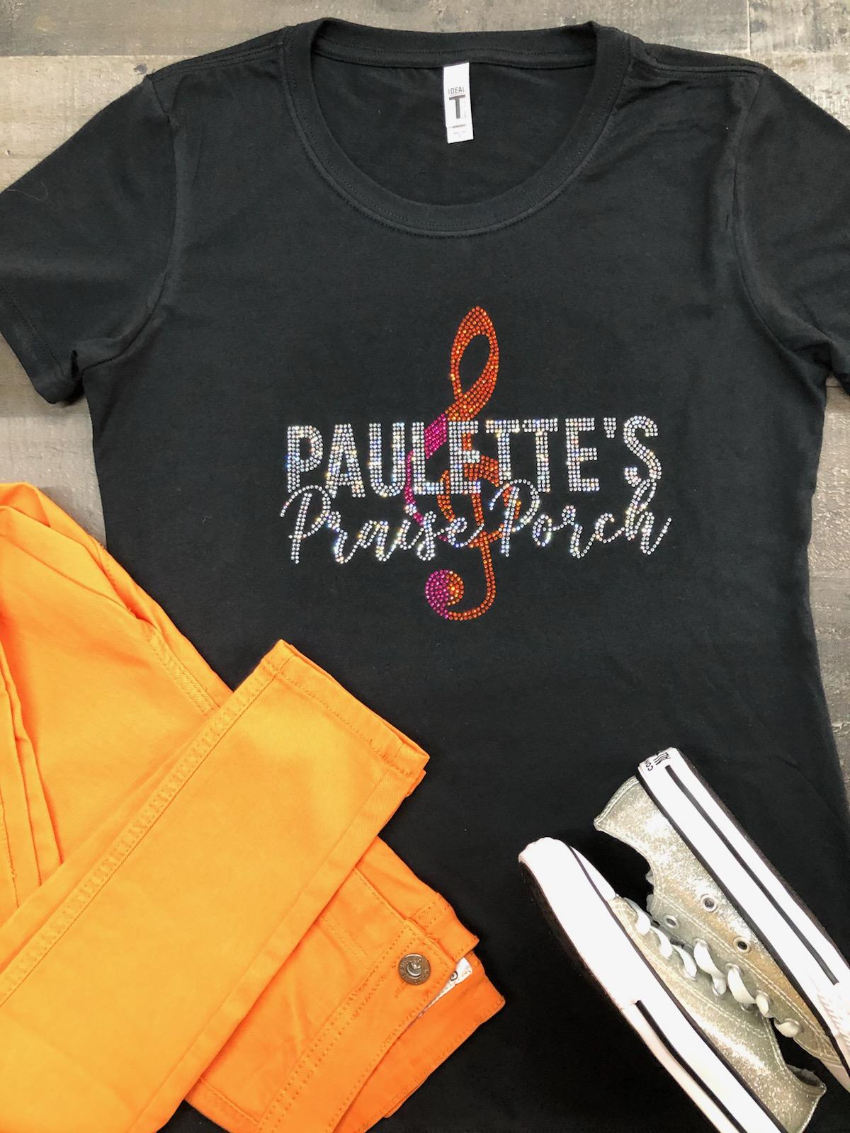 Black Paulette's Praise Porch Bling Tee