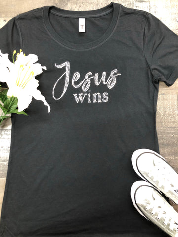 Jesus Wins Bling Tee