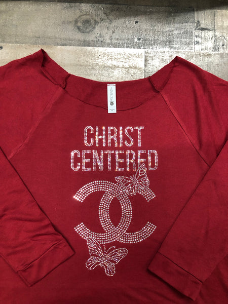 “Christ Centered” Beautiful Bling Raglan (Winter)