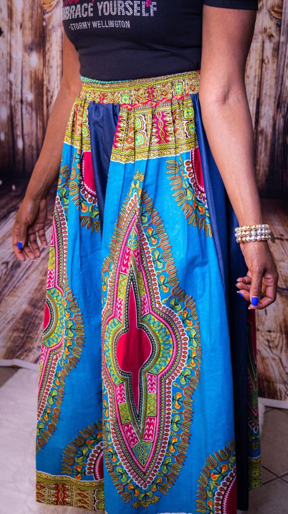 African/Denim Palazzo Pants